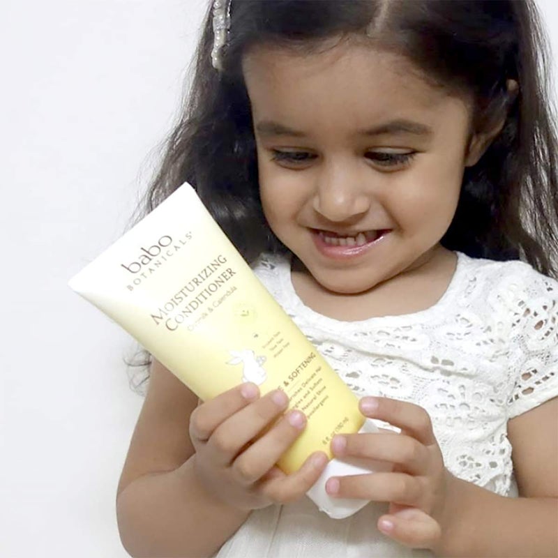 Babo Botanicals Moisturizing Oat & Calendula Conditioner - Silicone-Free - For Dry or Sensitive Skin - For all ages - Vegan - Lightly Scented - Image 3