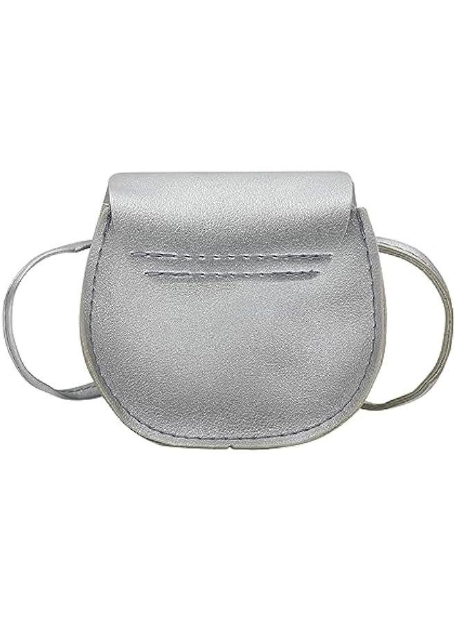 Little Crossbody Bag Purse Mini Single-Shoulder Bag Handbag Pouch Coin Purse for Women Girls Toddler,Silver Flower Purse  - Image 3