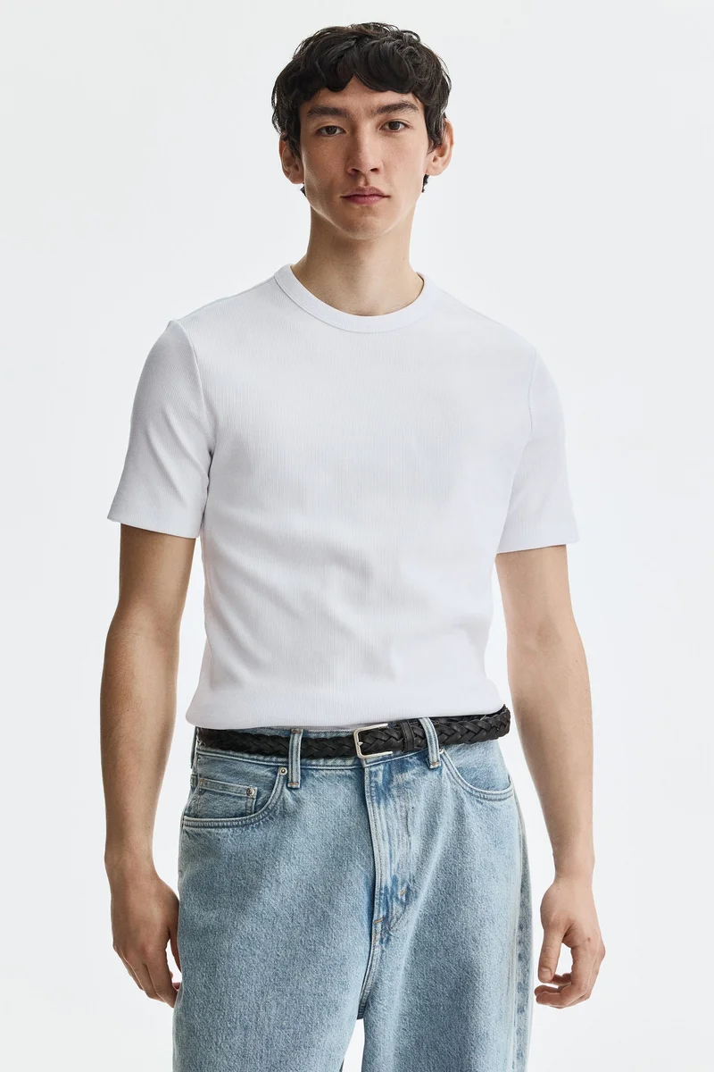 Slim Fit Ribbed T-shirt