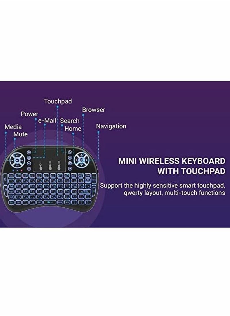 Y&D - Wireless Mini Keyboard Remote Control Touchpad Mouse Combo Controller with RGB Backlit for Smart TV Android Box PC IPTTV 2.4GHz - Image 1