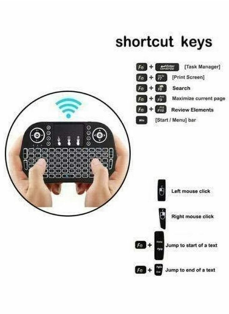 Y&D - Wireless Mini Keyboard Remote Control Touchpad Mouse Combo Controller with RGB Backlit for Smart TV Android Box PC IPTTV 2.4GHz - Image 1