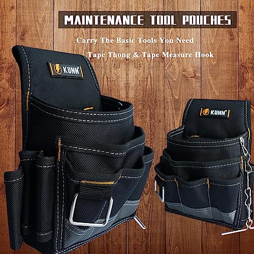 KUNN Electrician Tool Pouch,1680D Durable Tool Pouches with Belt Clip,Small Professional Electrician Pouch for Maintenance Tradesman,Grey - Image 4