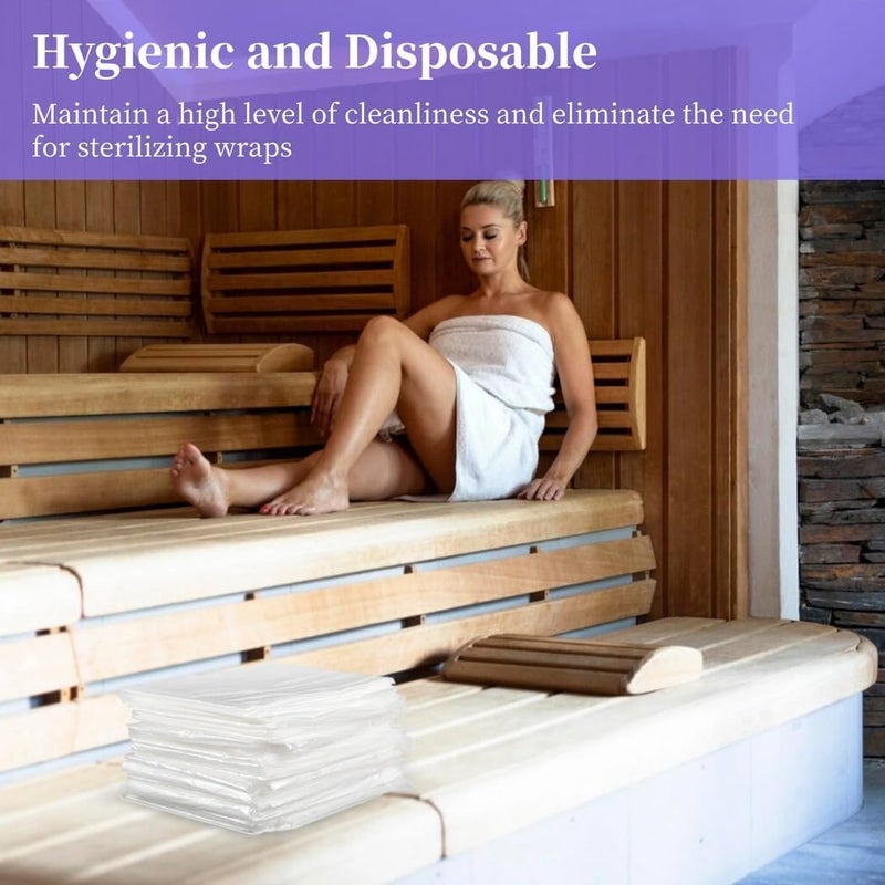 Sauna Blanket Insert, 50 Pieces 83×47 Inch Pe Sauna Bag Liner, Plastic Sheeting for Body Wrap Disposable, Disposable Sheets Suitable for Beauty Salon, Spa, Home Bathtub - Image 5