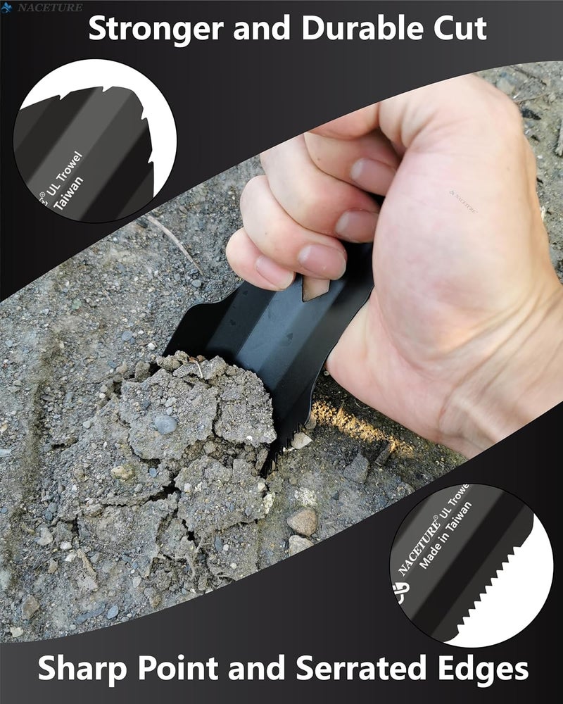 NACETURE Ultralight Backpacking Trowel Aluminum Shovel Small Potty Multitool with Longer Handle Design Essential for Hiking, Camping and Survival Bags(Black 1 Pack) - Image 4