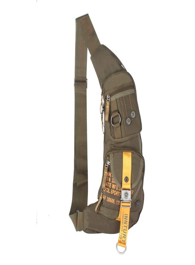 Innturt Nylon Sling Chest Bag Daypack Bicycle Travel Gym Backpack Large Army Green - Image 1