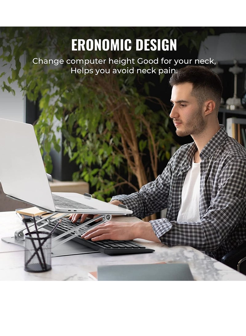 Laptop Stand，Foldable Height Lift Laptop Stand,Heat Dissipation,Ergonomic Design,Compatible with MacBook Air/Pro Dell HP XPS Lenovo Chromebook Ipad All Laptops 10-17'' - Image 2