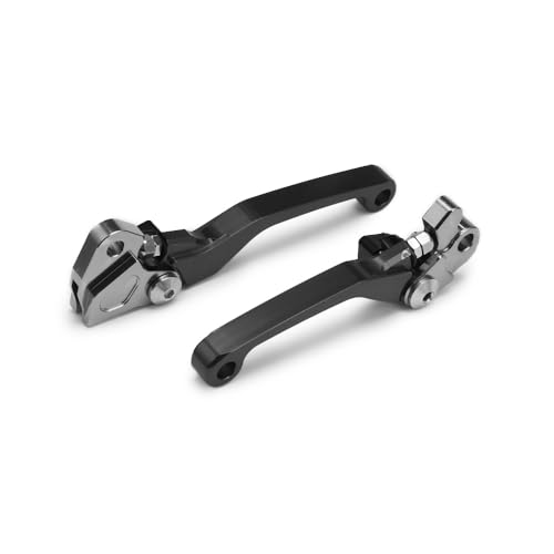 YSMOTO Dirt Bike Foldable Clutch Brake Levers for KX65/85 2001-2024, KX100 2001-2021, KX112 2022-2024, KX125 2000-2005, KX250 2000-2004, KX250F 2004, RMZ250 2004/2007-2024, RMZ450 2005-2024, Black - Image 1