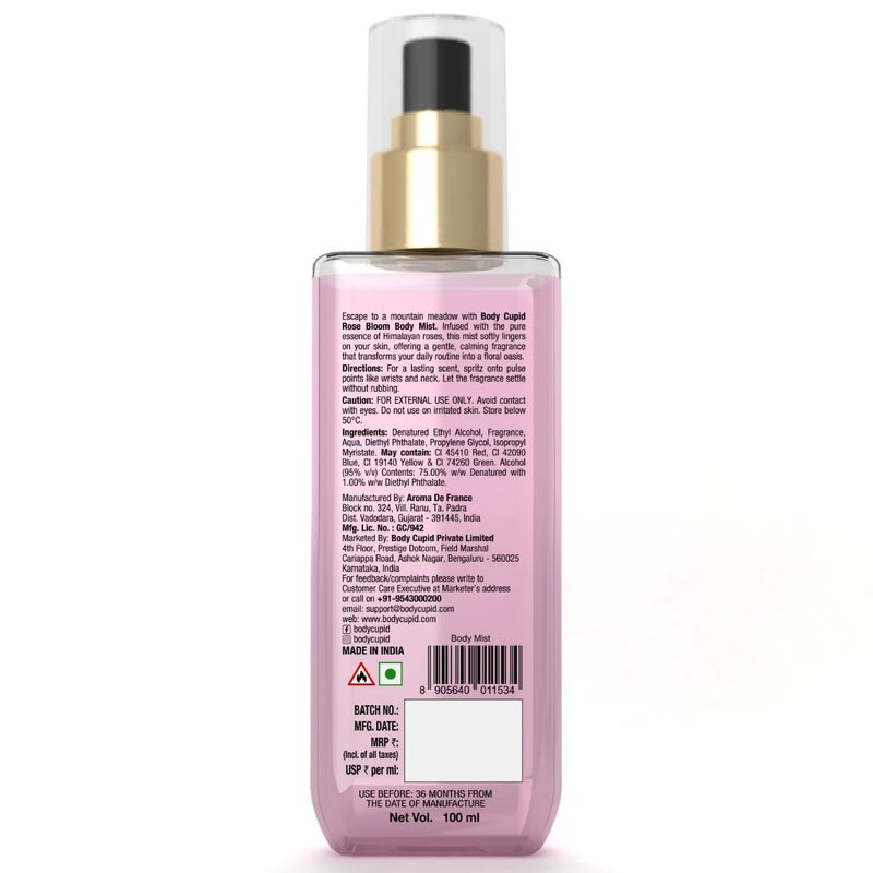 Body Cupid Rose Bloom Body Mist Himalayan Rose Elegance luxurious Body Mist 100 ml - Image 4