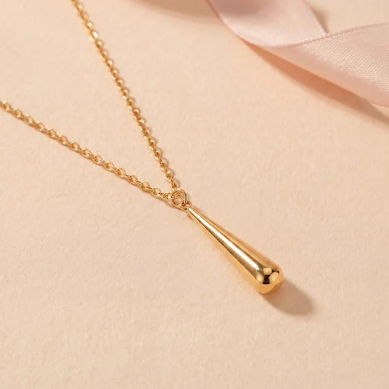 Palmonas 18k Gold Plated Drift Drop Pendant Necklace For Women - Waterproof & Anti-Tarnish