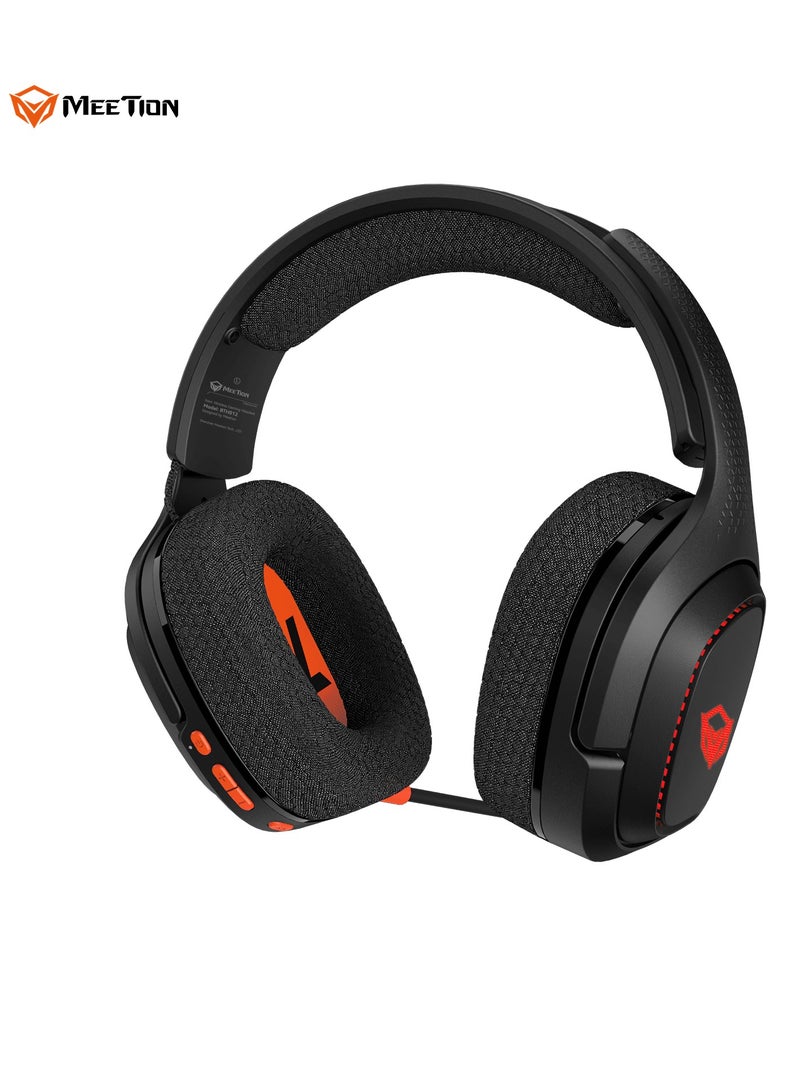 Meetion سماعة الألعاب اللاسلكية ثلاثية الوضعيات Meetion BTH012 2.4G / بلوتوث / سلكية اتصال ثلاثي الوضعيات ميكروفون قابل للفصل لإلغاء الضوضاء وسماعات أذن جلدية بيضاء ناعمة خفيفة الوزن (أسود) - Image 2