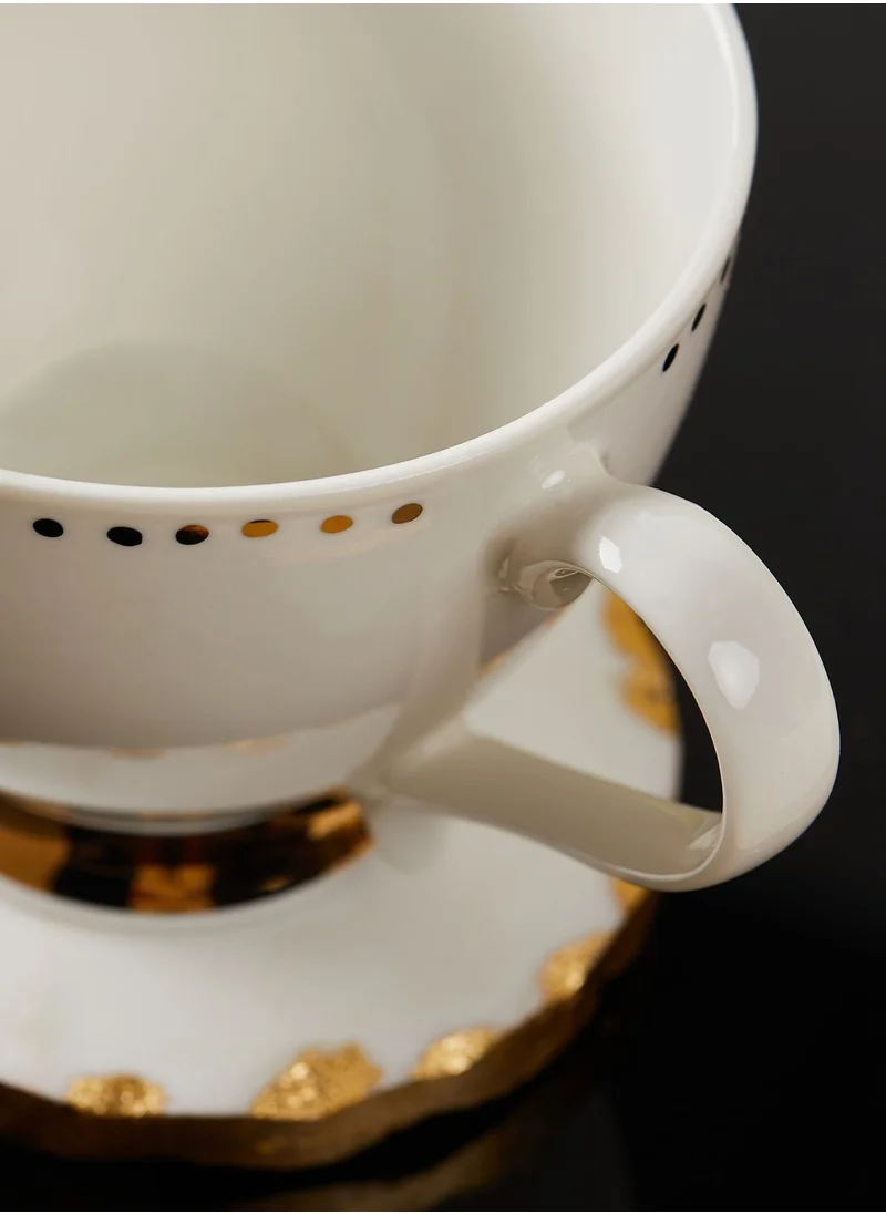 Noire Edit C Initial Gold Detail Mug