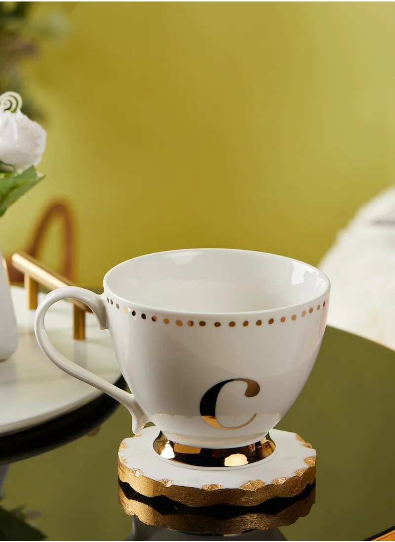 Noire Edit C Initial Gold Detail Mug
