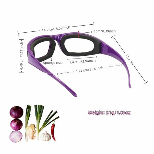 RyanDesign Tear-Free Onion Goggles, Anti Fog Kitchen Safety Glasses for Cutting Onions & Peppers - Windproof, Dustproof Protective Eyewear with Ultra-Light Frame for Cooking, Grilling(Purple)​ - Image 2