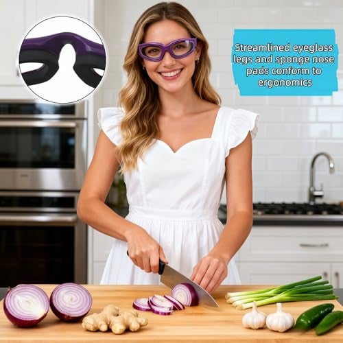 RyanDesign Tear-Free Onion Goggles, Anti Fog Kitchen Safety Glasses for Cutting Onions & Peppers - Windproof, Dustproof Protective Eyewear with Ultra-Light Frame for Cooking, Grilling(Purple)​ - Image 3