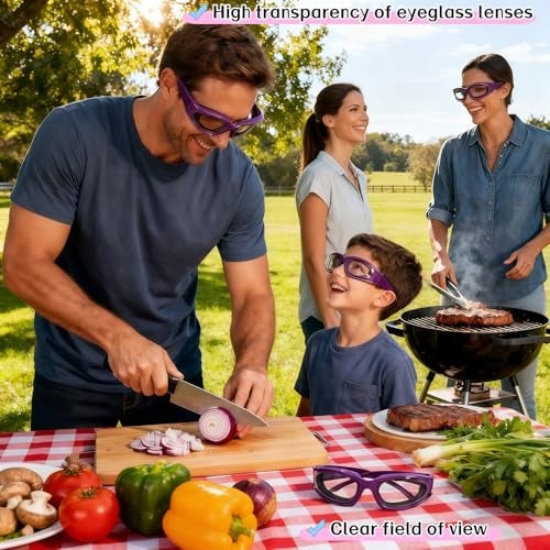 RyanDesign Tear-Free Onion Goggles, Anti Fog Kitchen Safety Glasses for Cutting Onions & Peppers - Windproof, Dustproof Protective Eyewear with Ultra-Light Frame for Cooking, Grilling(Purple)​ - Image 4