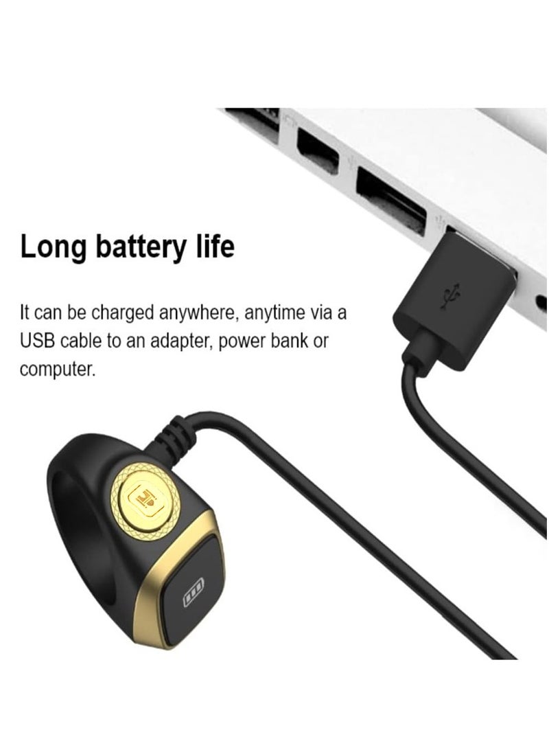 Mi techo Smart Tasbih Tally Counter Ring for Muslims Zikr Digital Tasbih 5 Prayer Time Reminder Bluetooth Waterproof 22mm - Image 5