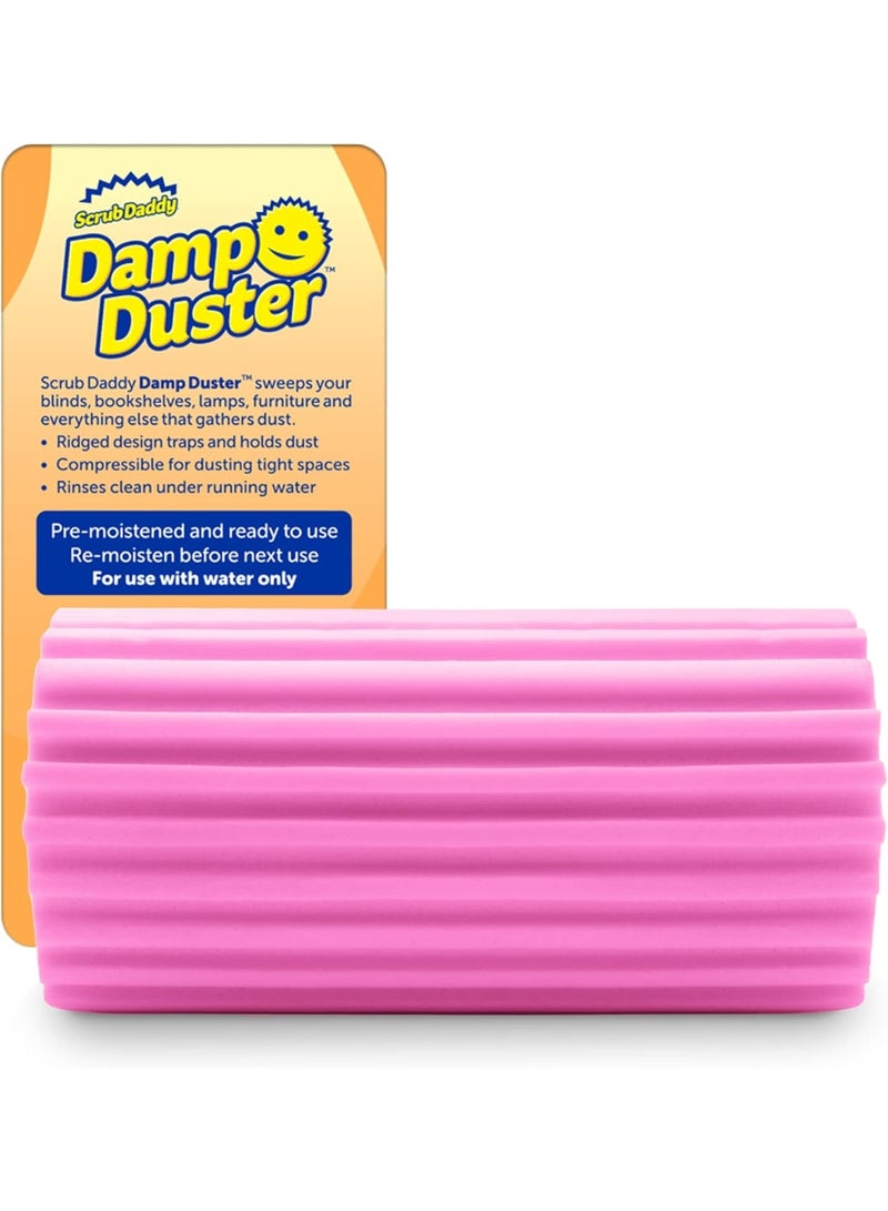 Scrub Daddy Scrub Daddy Damp Duster, Magical Dust Cleaning Sponge, Dusters for Cleaning, Venetian & Wooden Blinds Cleaner, Vents, Radiator, Skirting Boards, Mirrors, Dust Brush Tools, Home Gadgets, Light Pink - Image 1