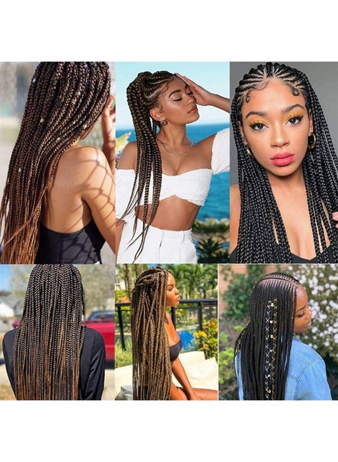 Liang Dian Pre-Stretched Braiding Hair 22 inch 6 packs Hot Water Setting Synthetic Hair Crochet Braiding Hair Extension (1B/30/27) - Image 2