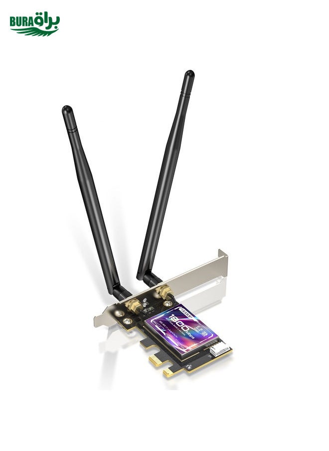 BURAQ - EDUP EP-9658 PCI-E WiFi 6 Card AX1800M Bluetooth 5.2 Adapter for Desktop PC, 2.4GHz/5.8GHz Dual Band Wireless PCI-E Internal Network Card - Image 1