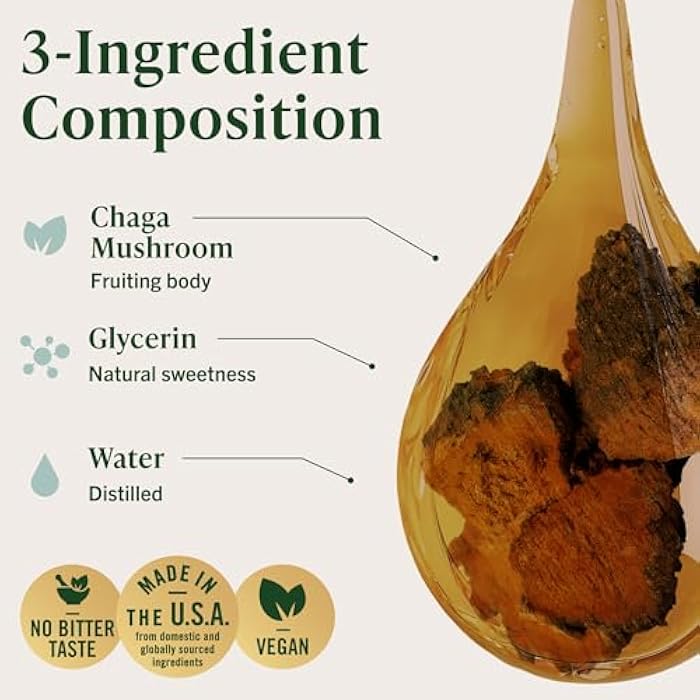 HERBAMAMA Chaga Mushroom Tincture - Vegan Immune Support & Defense with Chaga Mushroom Extract Drops - Non-GMO, Alcohol & Sugar-Free Liquid Immunity Supplement, 42-Day Supply - Image 4