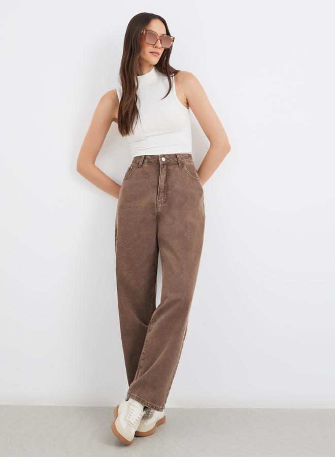 ستايلي جينز ستايلي بقصة الأم العالية المغسولة - Image 1