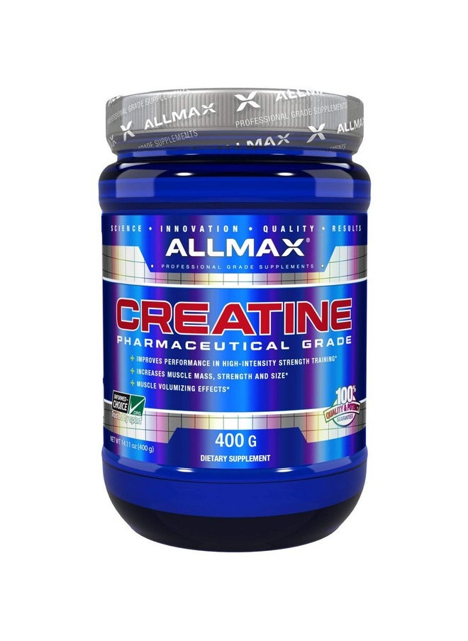 AllMax Nutrition مسحوق الكرياتين 100% من الكرياتين أحادي الهيدرات النقي من الدرجة الصيدلانية 400 جرام  - Image 1