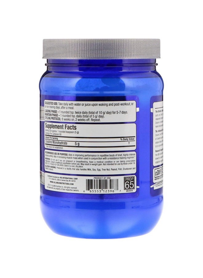 AllMax Nutrition مسحوق الكرياتين 100% من الكرياتين أحادي الهيدرات النقي من الدرجة الصيدلانية 400 جرام  - Image 3