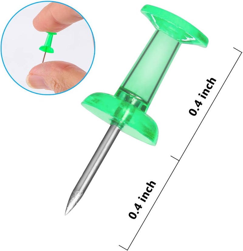 Yalis Push Pins 600 Count Clear Multicolored, Standard Thumb Tacks Steel Point and Clear Multi-Colors Plastic Head - Image 3