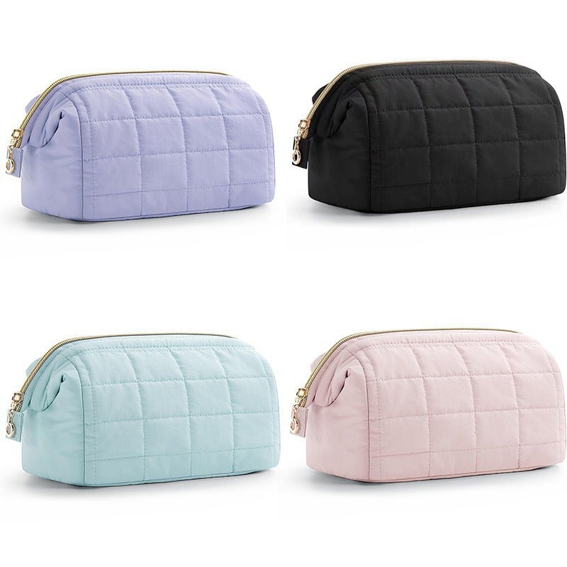 Large-Capacity Cloud Bag Quilted Down Cotton Makeup Bag Portable Travel Organizer Wash  Bag - Image 3