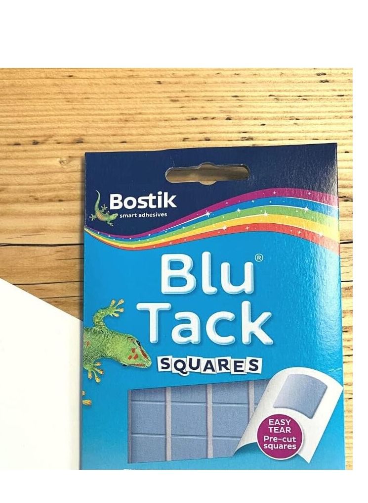 Bostik بوستيك بلو تاك هاندي سكوير: لاصق قابل لإعادة الاستخدام، لاصق لزج، معجون تثبيت، غير سام، مستلزمات الحرف - 45 جرام - Image 1