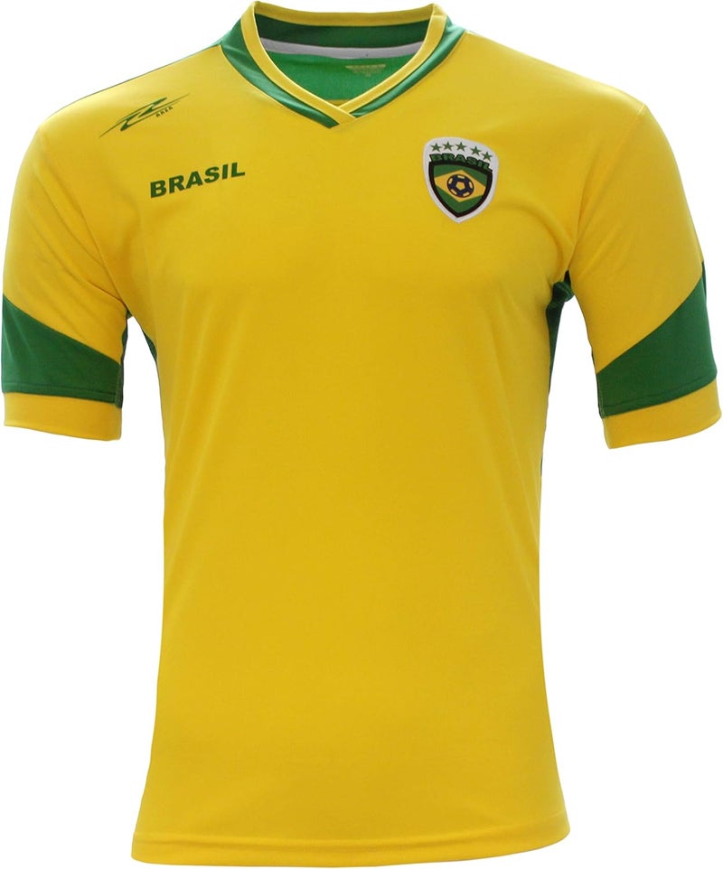 ARZA Brasil New Soccer Jersey Yellow/Green 100% Polyester - Image 1