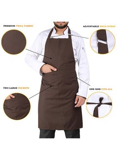 YANEK مريلة مطبخ YANEK | مريلة مطبخ قابلة للتعديل للجنسين مع جيوب | للمنزل والمطعم والمقهى  - Image 4