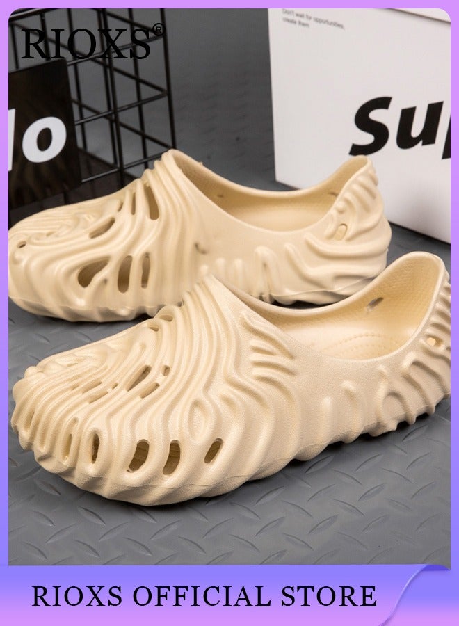 RIOXS Men's Summer Casual Holey Shoes Soft Beach Slippers Non-Slip Foam Runners Comfort Outdoor Indoor Sandals  - Image 2