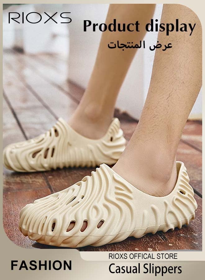 RIOXS Men's Summer Casual Holey Shoes Soft Beach Slippers Non-Slip Foam Runners Comfort Outdoor Indoor Sandals  - Image 1