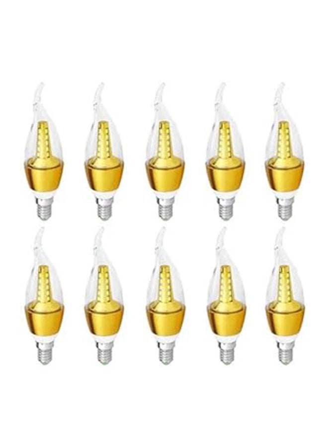 10 Piece LED Candle Angular Bulb 5 Watt Warm White Light