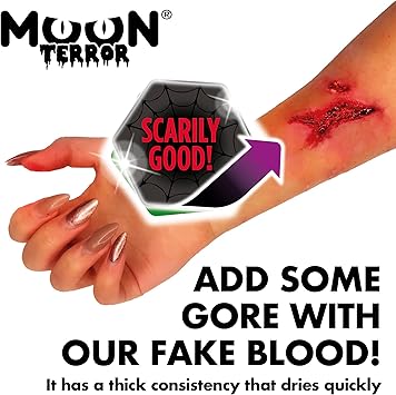 Smiffys Moon Glow 100ml Supersize Fake Blood Tube Halloween Vampire Zombie Theatre Stage Special Effects Makeup tube with applicator - Image 4