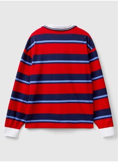 Benetton Regular Fit Striped Polo  - Image 5