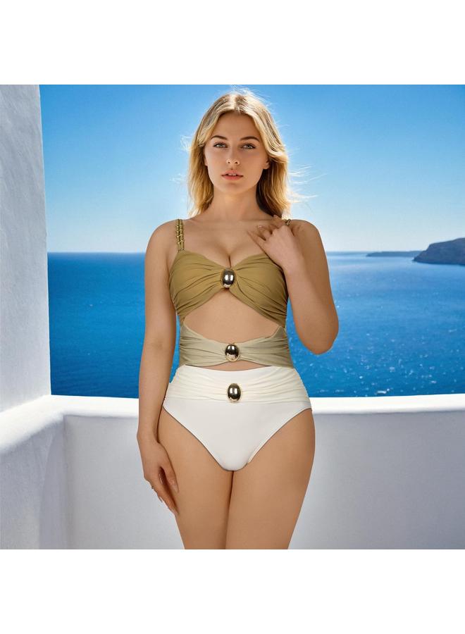 Y&D Women's One Piece Swimsuit with Cover up Set Beach Wrap Skirt Retro Bikini Set Two Piece Bathing Suit with Cover up - Image 4