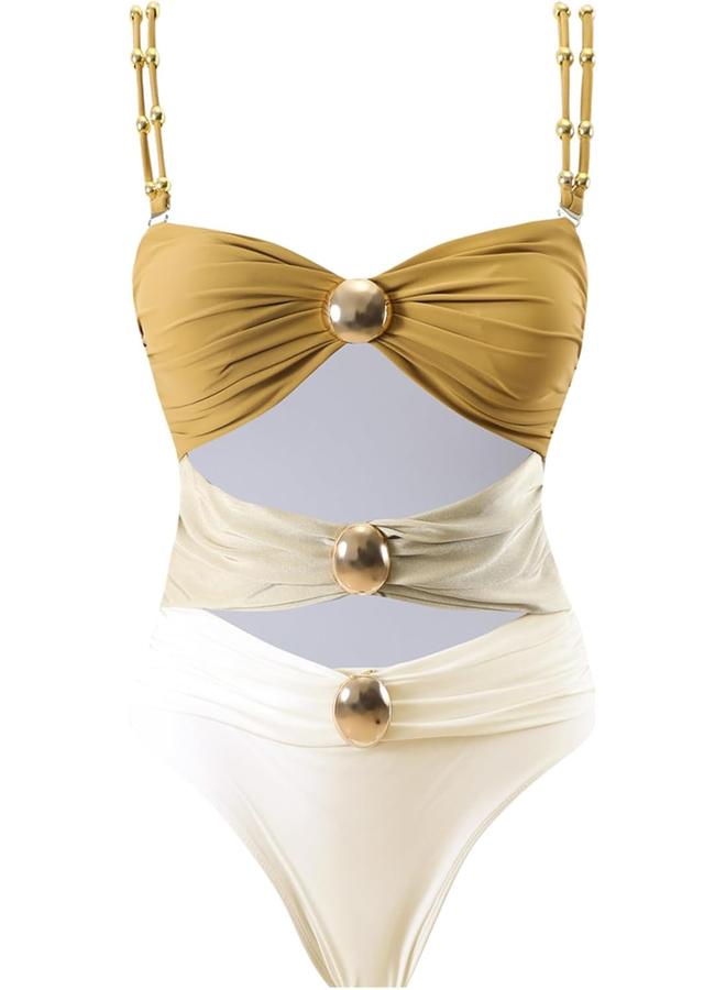 Y&D Women's One Piece Swimsuit with Cover up Set Beach Wrap Skirt Retro Bikini Set Two Piece Bathing Suit with Cover up - Image 5