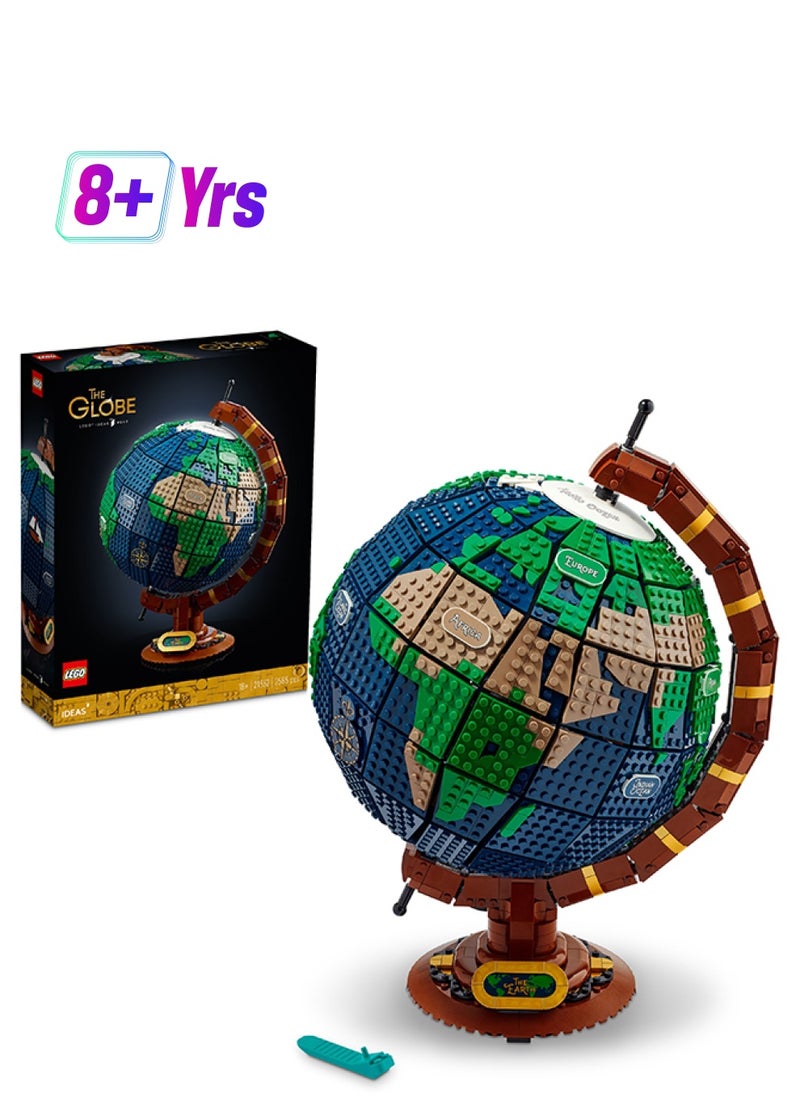 LEGO Ideas The Globe Building Kit; Build-And-Display Model For Adults; Vintage-Style Spinning Earth Globe; Home Decor Gift For People With A Passion For Travel, Geography And Arts (2,585 Pieces) 21332  - Image 1