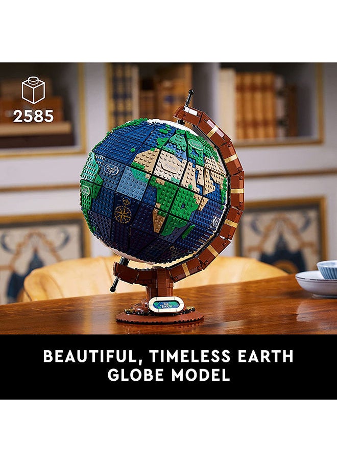 LEGO - Ideas The Globe Building Kit; Build-And-Display Model For Adults; Vintage-Style Spinning Earth Globe; Home Decor Gift For People With A Passion For Travel, Geography And Arts (2,585 Pieces) 21332 - Image 1