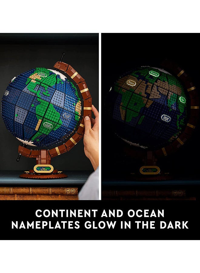 LEGO - Ideas The Globe Building Kit; Build-And-Display Model For Adults; Vintage-Style Spinning Earth Globe; Home Decor Gift For People With A Passion For Travel, Geography And Arts (2,585 Pieces) 21332 - Image 1