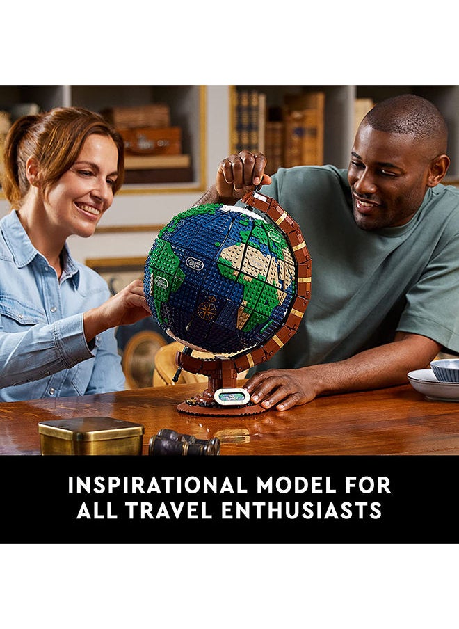 LEGO - Ideas The Globe Building Kit; Build-And-Display Model For Adults; Vintage-Style Spinning Earth Globe; Home Decor Gift For People With A Passion For Travel, Geography And Arts (2,585 Pieces) 21332 - Image 1
