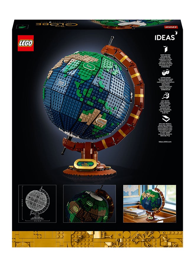 LEGO - Ideas The Globe Building Kit; Build-And-Display Model For Adults; Vintage-Style Spinning Earth Globe; Home Decor Gift For People With A Passion For Travel, Geography And Arts (2,585 Pieces) 21332 - Image 1