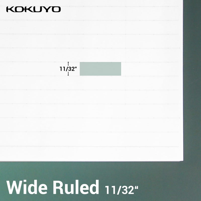 Kokuyo Filler Papers, 8-1/4"x11â€, Wide Ruled 3 Hole Punched Loose Leaf Paper, 100 Sheets Bleed Resistance Notebook Paper, Japanese Smooth Lined Paper for 3 Ring Binders School Supplies, Japan Import - Image 4