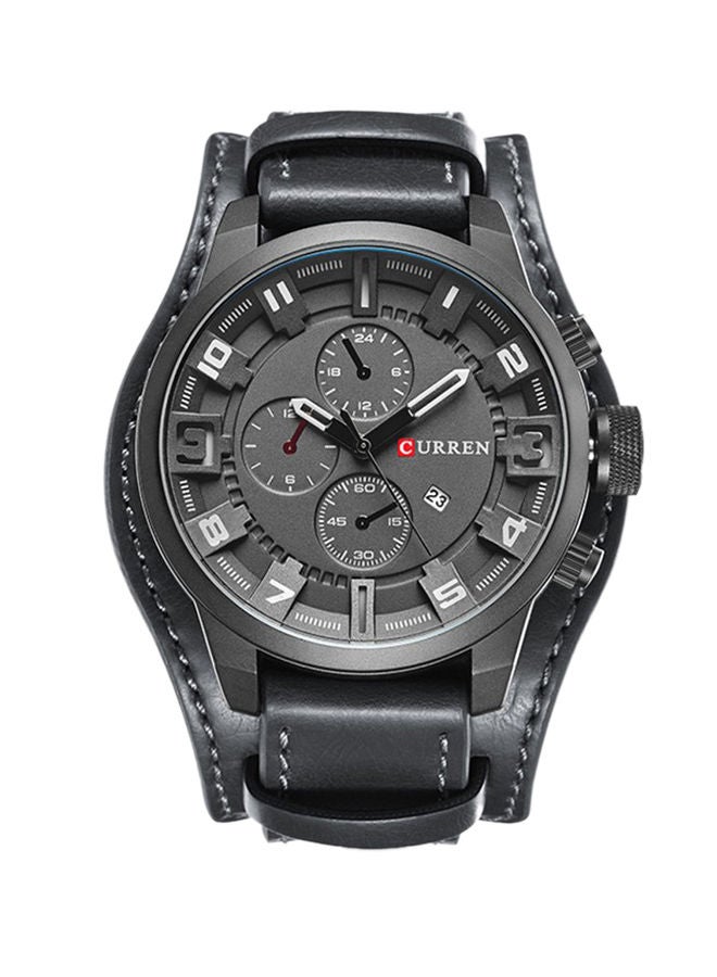 NIBEMINENT Men's Water Resistant Leather Chronograph Watch M8225