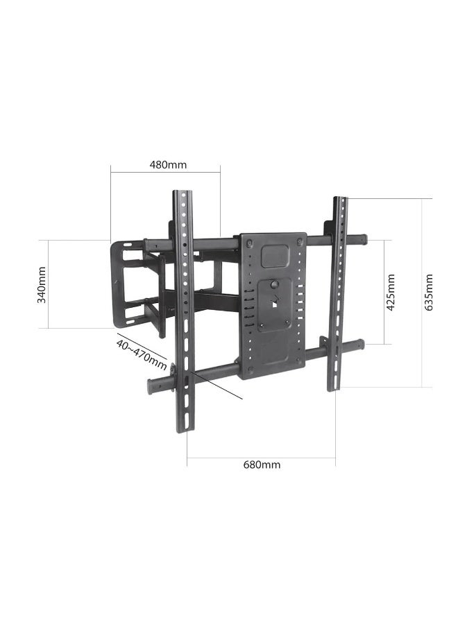 BEETEC Full Motion TV Wall Mount for 40–90 Inch LED/LCD TVs, Heavy-Duty Articulating Bracket, 100 kg (220 lbs) Capacity, VESA up to 600×600 mm, Swivel & Tilt, 40–470 mm Extension, Black | TF-P65 - Image 2