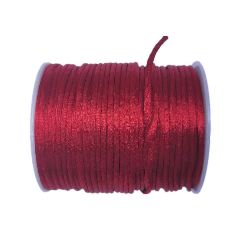 Glory Qin 109 Yards 10mm Nylon Rope Satin Silk Decorative Rope Beaded String Kumihimo Beaded Tassel Jewelry Making Chinese Knot Red 10mm