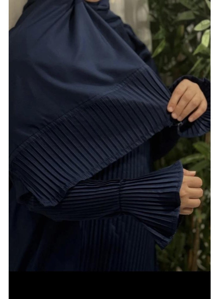 Noor Women's prayer shawl (pleated), wide and comfortable, excellent cool material (reversed)