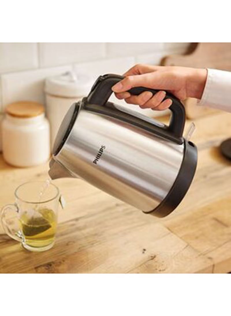 Philips Electric Kettle, Stainless Steel Body, Spring Lid, Micro-Mesh Filter, Fast Boil, Auto Shut-Off, Cordless 360Â° Base 1.7 L 2200 W HD9350/92 Silver - Image 3